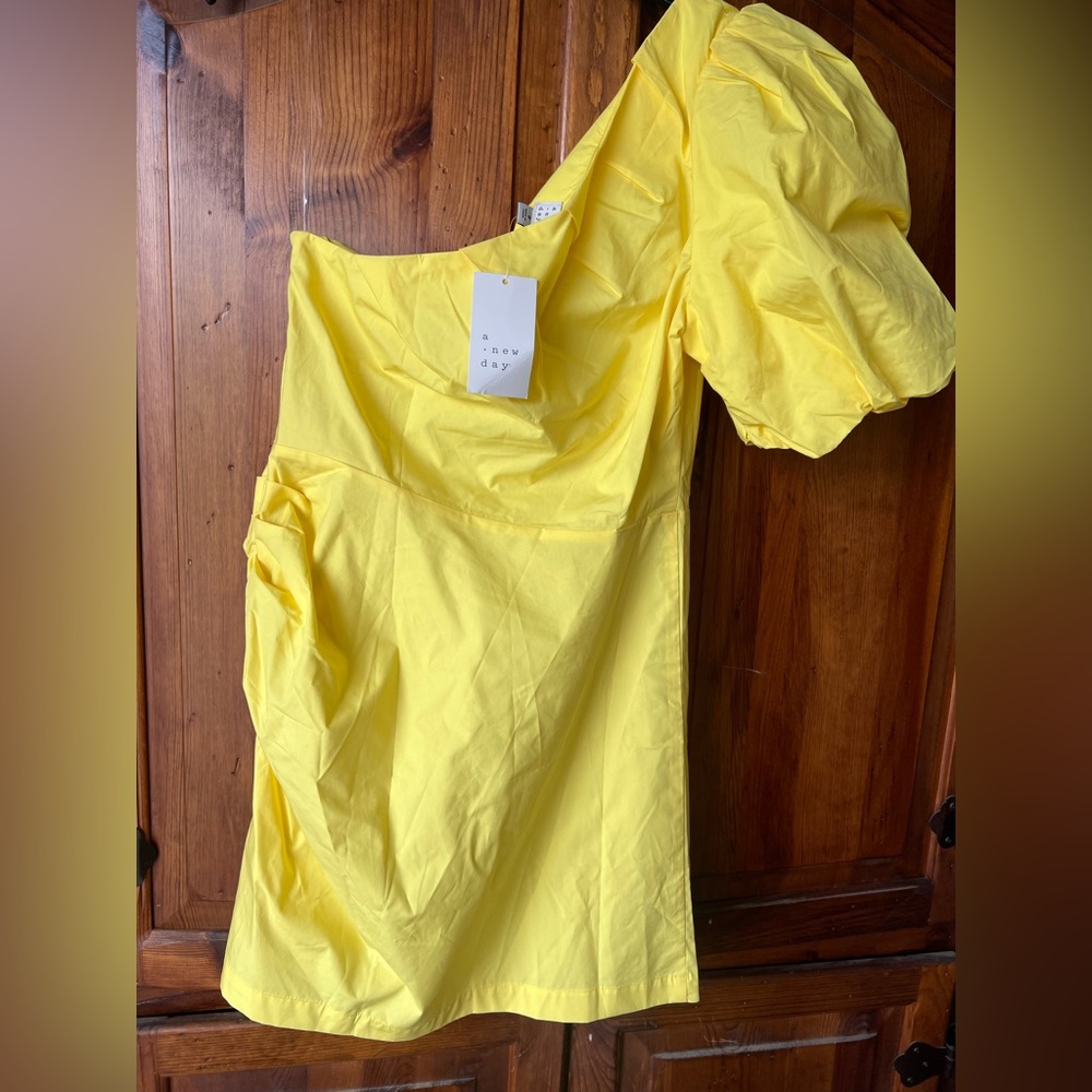 Bright Yellow One-Shoulder Dress